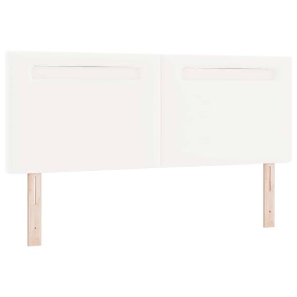 Boxspringbett mit Matratze Weiß 140x190 cm Kunstleder