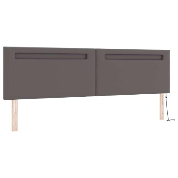 ARDEBO.de - Boxspringbett mit Matratze Grau 200x200 cm Kunstleder