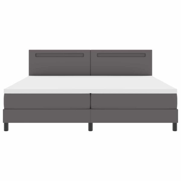 Boxspringbett mit Matratze Grau 200x200 cm Kunstleder