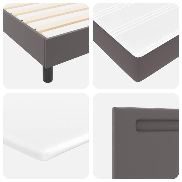 Boxspringbett mit Matratze Grau 200x200 cm Kunstleder