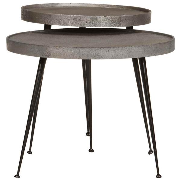 Couchtisch 2 Stk. Silbern Holzwerkstoff