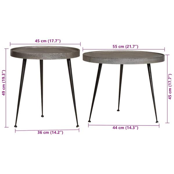 Couchtisch 2 Stk. Silbern Holzwerkstoff