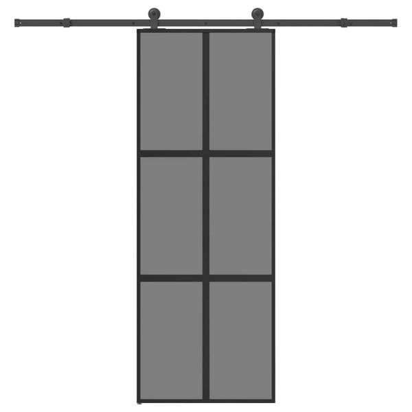 ARDEBO.de - Schiebetür mit Beschlag 76x205 cm Hartglas & Aluminium