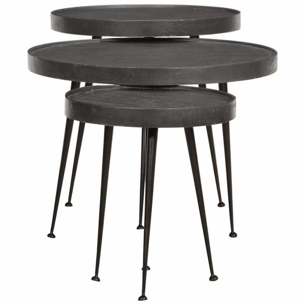 Couchtisch 3 Stk. Schwarz Holzwerkstoff