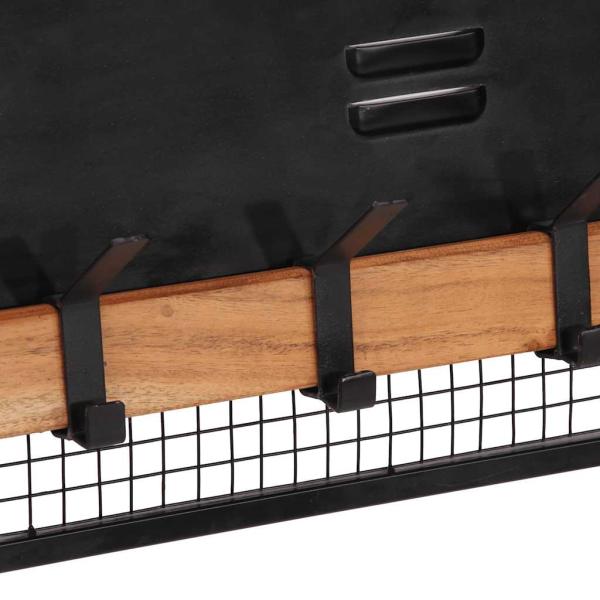 Wandgarderobe 90x11x30 cm Massivholz Mango