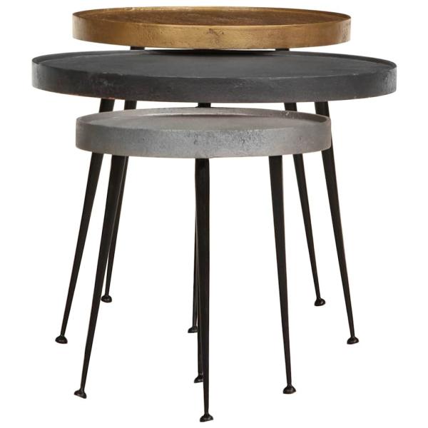 Couchtisch 3 Stk. Mehrfarbig Holzwerkstoff