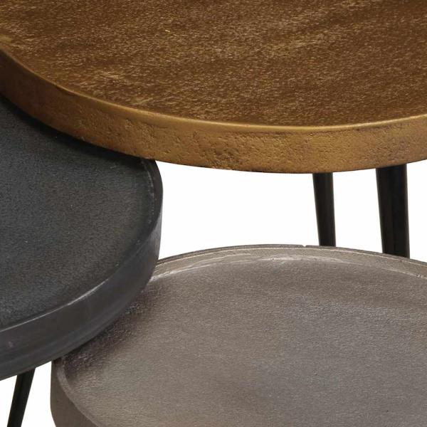 Couchtisch 3 Stk. Mehrfarbig Holzwerkstoff