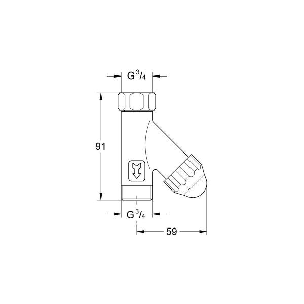 GROHE Original WAS Schrägfilter, 3/4", chrom (41275000)