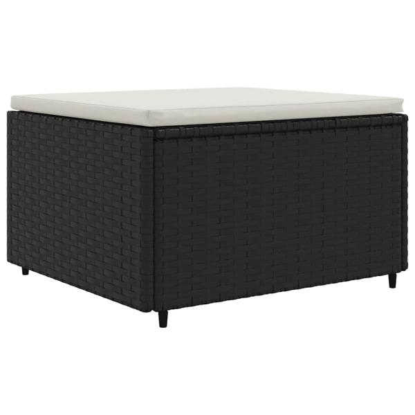 8-tlg. Garten-Lounge-Set mit Kissen Schwarz Poly Rattan