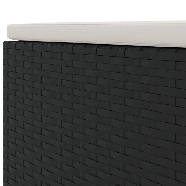 8-tlg. Garten-Lounge-Set mit Kissen Schwarz Poly Rattan