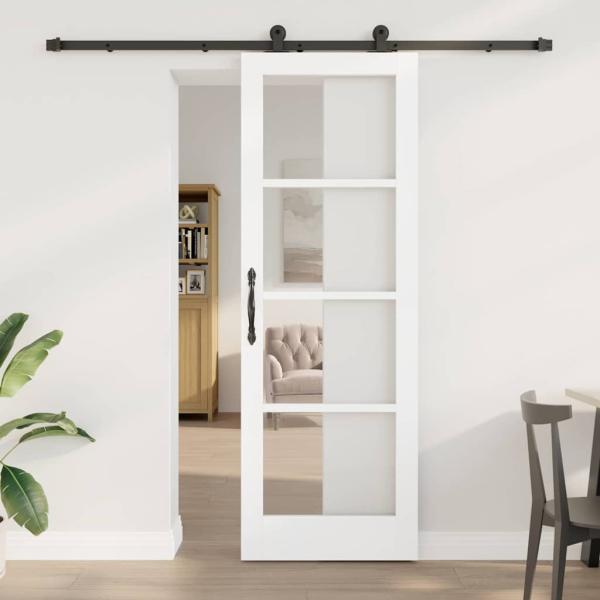 ARDEBO.de - Schiebetür mit Beschläge Set 'ORKDAL'Weiß 73,5 x 211 cm