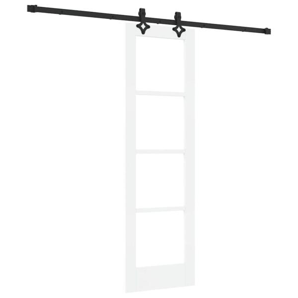 Schiebetür mit Hardware-Set Weiß 61x198.5 cm Massivholz Kiefer