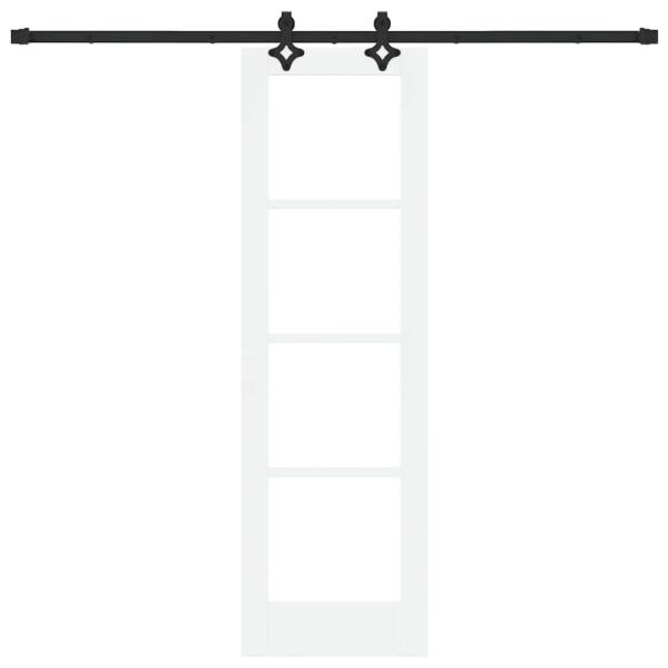 Schiebetür mit Hardware-Set Weiß 61x198.5 cm Massivholz Kiefer