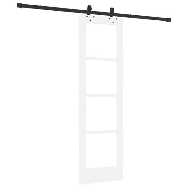 Schiebetür mit Hardware-Set Weiß 61x198.5 cm Massivholz Kiefer
