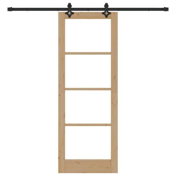 Schiebetür mit Montageset 78x211 cm Massivholz Kiefer