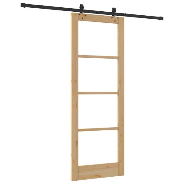 Schiebetür mit Montageset 78x211 cm Massivholz Kiefer
