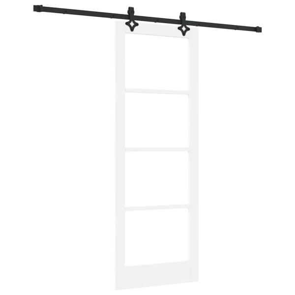 Schiebetür mit Montageset Weiß 78x211 cm Massivholz Kiefer