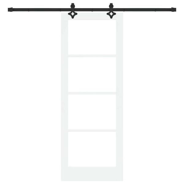 Schiebetür mit Montageset Weiß 78x211 cm Massivholz Kiefer