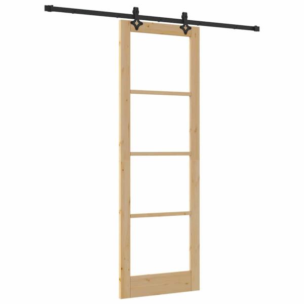 Schiebetür mit Hardware-Set 78x232 cm Massivholz Kiefer