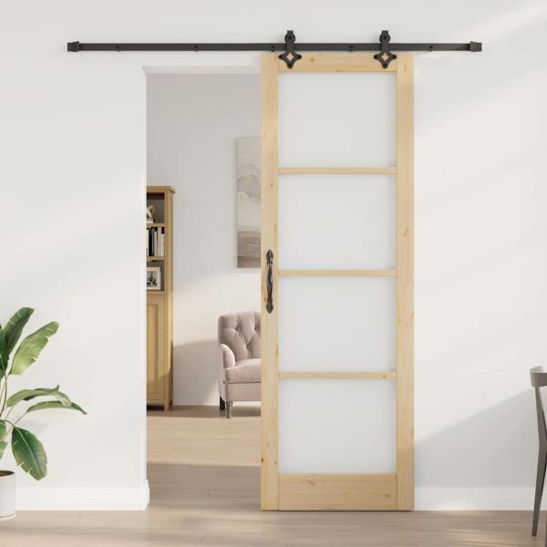 Schiebetür mit Hardware-Set 78x232 cm Massivholz Kiefer
