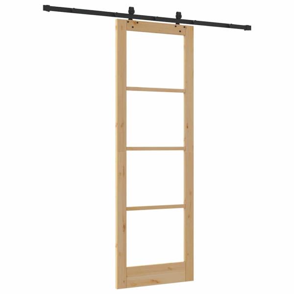 Schiebetür mit Hardware-Set 78x232 cm Massivholz Kiefer