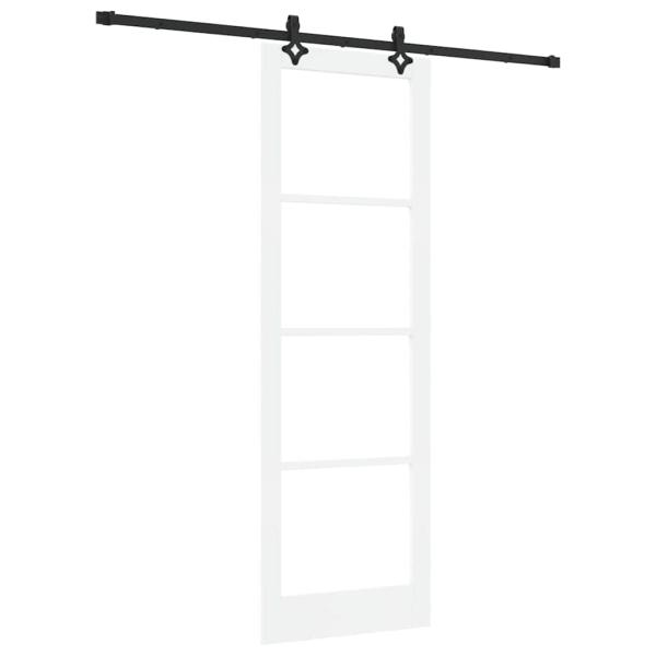 Schiebetür mit Hardware Set Weiß 78x232 cm aus Kiefernholz
