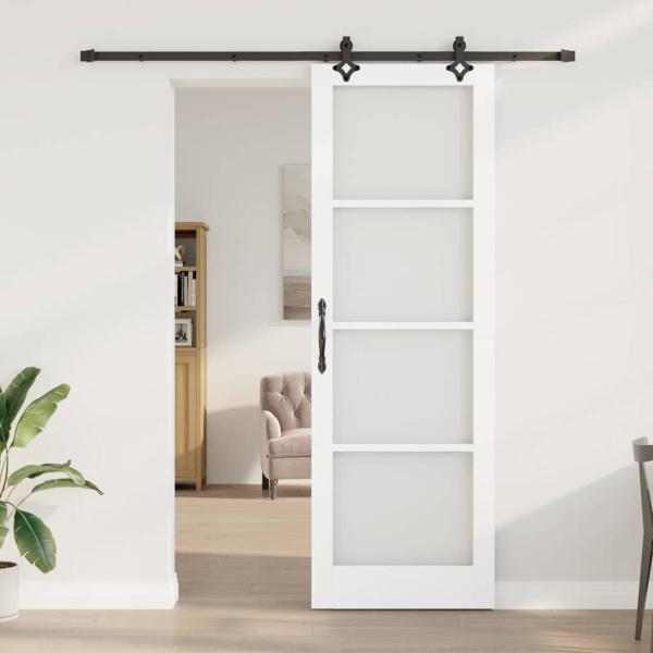 Schiebetür mit Hardware Set Weiß 78x232 cm aus Kiefernholz