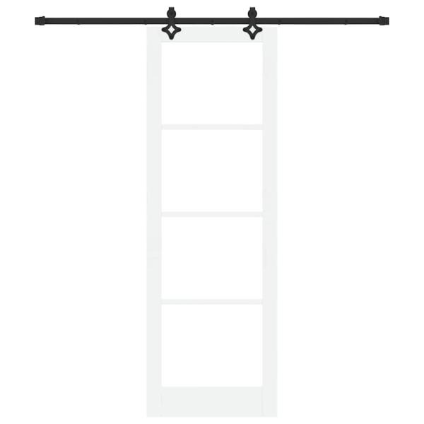 Schiebetür mit Hardware Set Weiß 78x232 cm aus Kiefernholz