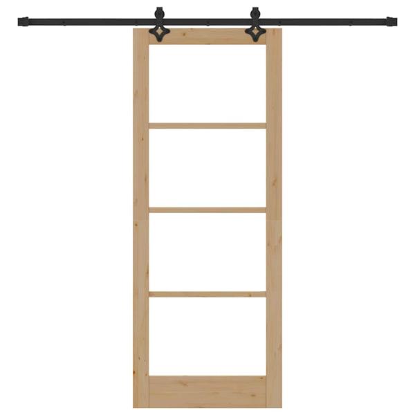 Schiebetür mit Montageset 83x211 cm Massivholz Kiefer