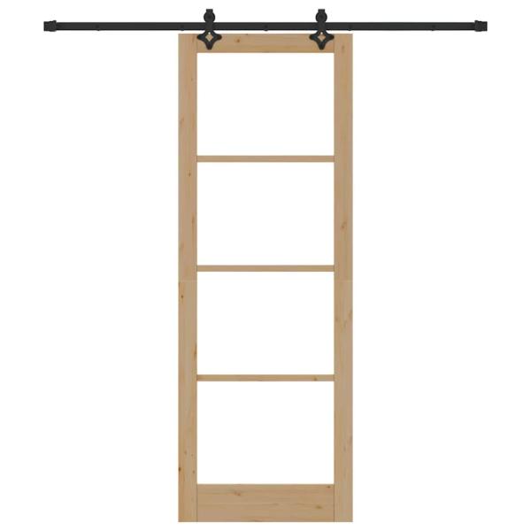 Schiebetür mit Beschlägen 83x232 cm aus massivem Kiefernholz