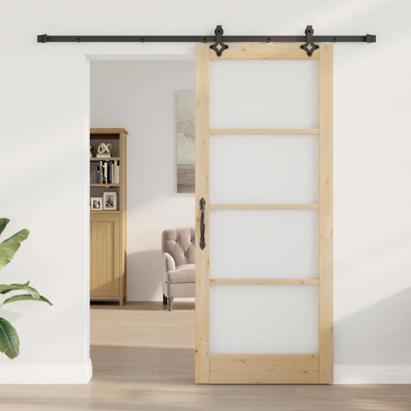 Schiebetür mit Hardware-Set 86x211 cm Massivholz Kiefer