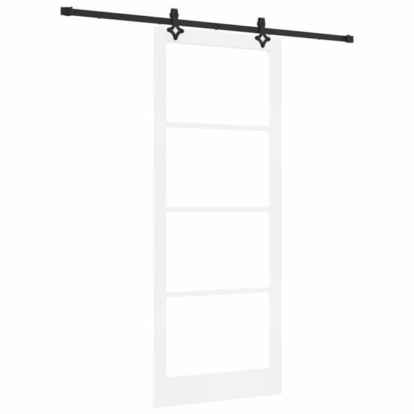 Schiebetür mit Hardware Set Weiß 93x232 cm Massivholz Kiefer