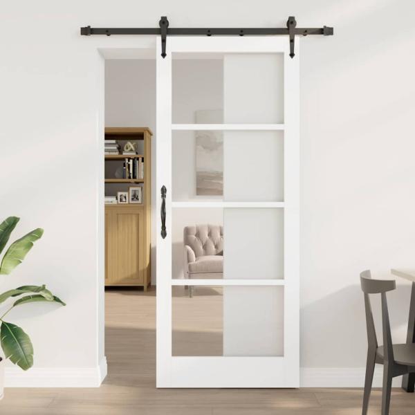 ARDEBO.de - Schiebetür mit Beschlagsatz "ORKDAL" Weiß 86x211 cm