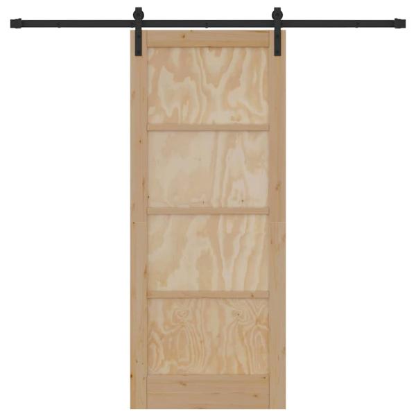 Schiebetür mit Hardware-Set 83x202 cm Vollholz Kiefer
