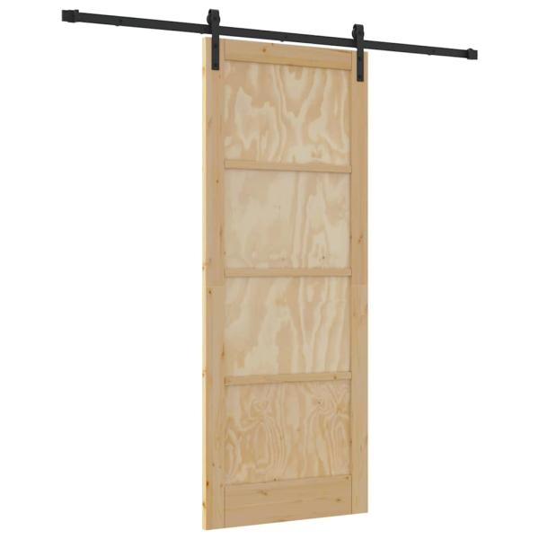 Schiebetür mit Montageset 83x211 cm Massivholz Kiefer