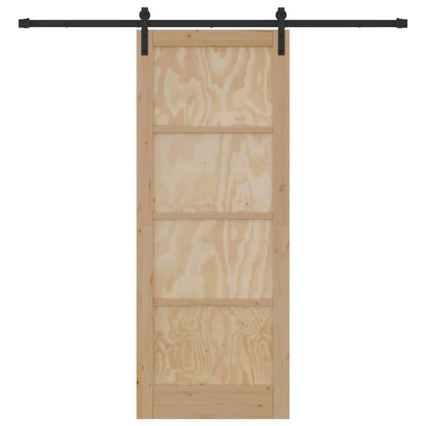 Schiebetür mit Montageset 83x211 cm Massivholz Kiefer