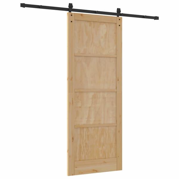 Schiebetür mit Montageset 83x211 cm Massivholz Kiefer