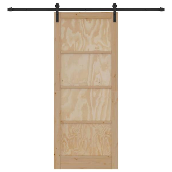 Schiebetür mit Beschlägen 86x211 cm Massivholz Kiefer