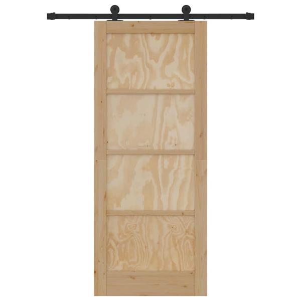 Schiebetür mit Hardware-Set 'ORKDAL'aus Massivholz Kiefer