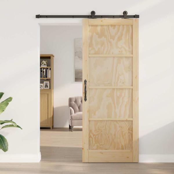 Schiebetür mit Hardware-Set 'ORKDAL'Massivholz Kiefer