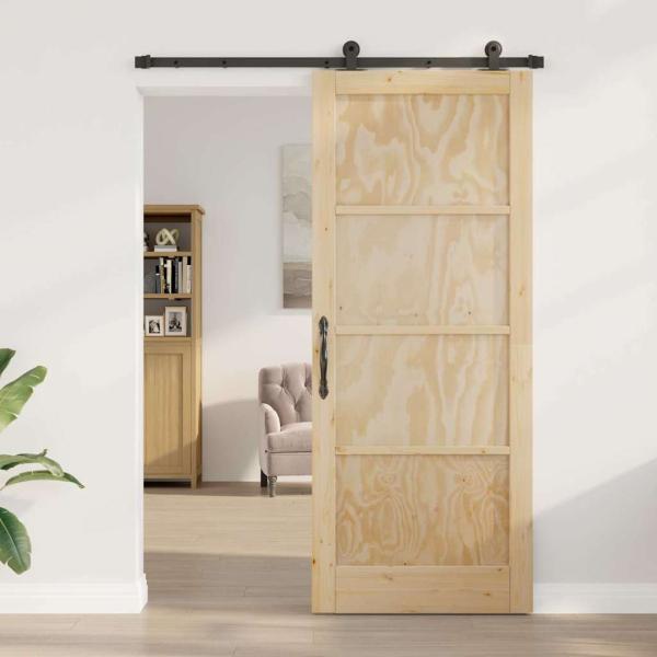 Schiebetür mit Hardware-Set 'ORKDAL'Massivholz Kiefer