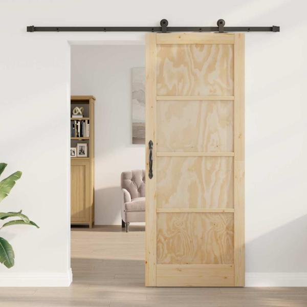 Schiebetür mit Hardware-Set 'ORKDAL'Massivholz Kiefer