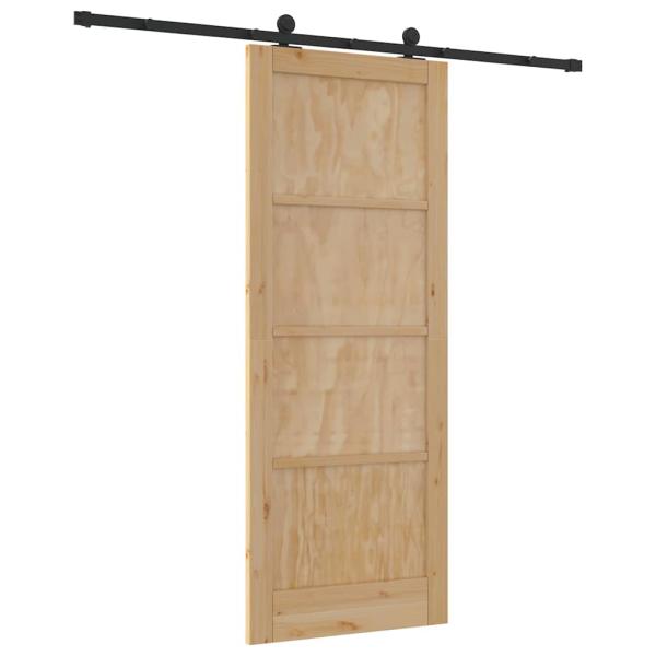 Schiebetür mit Hardware-Set 'ORKDAL'Massivholz Kiefer