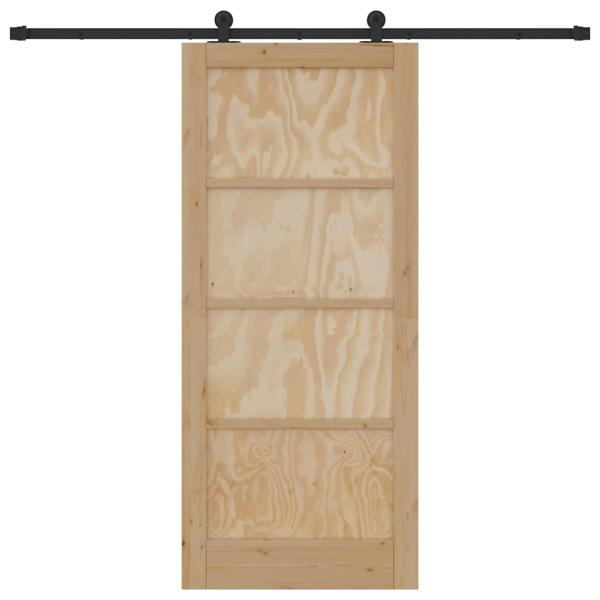 Schiebetür mit Hardware-Set 'ORKDAL'aus solidem Kiefernholz