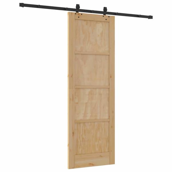 Schiebetür mit Hardware-Set "ORKDAL" aus massivem Kiefernholz