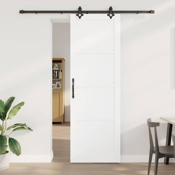 ARDEBO.de - Schiebetür mit Hardware Set 'ORKDAL'Weiß Massivholz Kiefer
