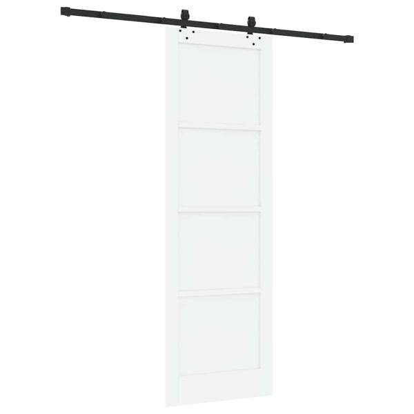 Schiebetür mit Hardware Set 'ORKDAL'Weiß Massivholz Kiefer