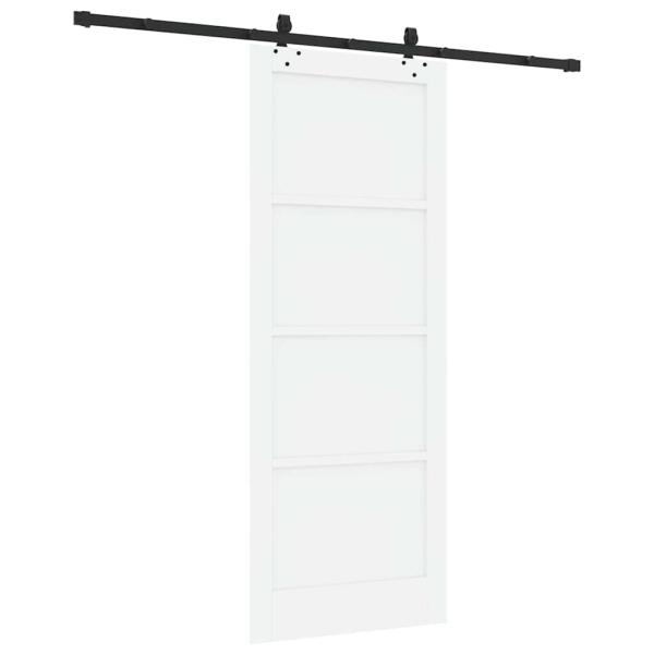 Schiebetür mit Hardware-Set 'ORKDAL'Weiß Massivholz Kiefer