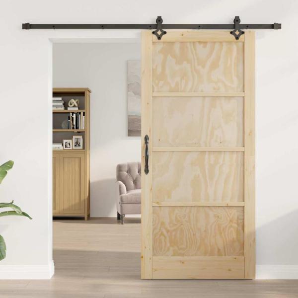 Schiebetür mit Hardware-Set "ORKDAL" Massivholz-Kiefer