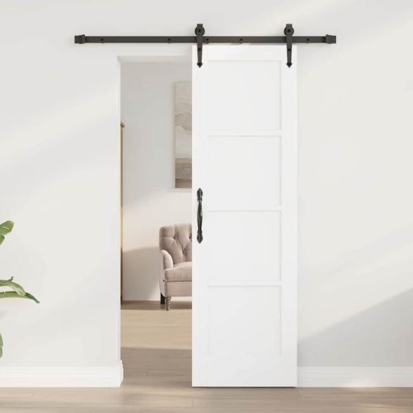 Schiebetür mit Montageset 'ORKDAL'Weiß Massivholz Kiefer